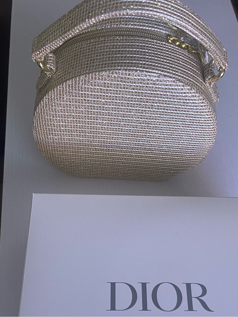 Not use Dior Metallic Gold Mini Top-Handle Bag